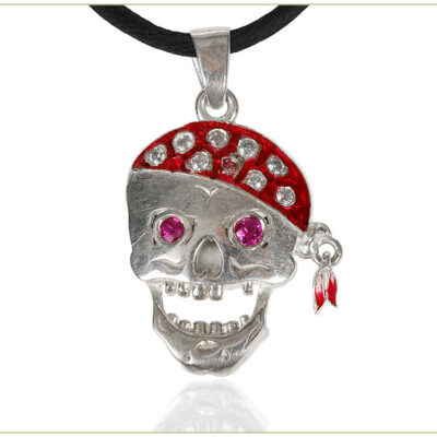 Skull on a Black Silk Cord
