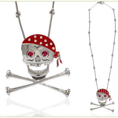 Skull and Crossed Bones with Bone Necklace
