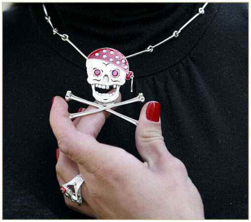 Skull and Crossed Bones with Bone Necklace - Image 2