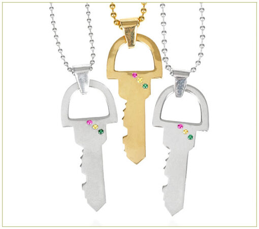 Large 3" Key on Beaded Chain