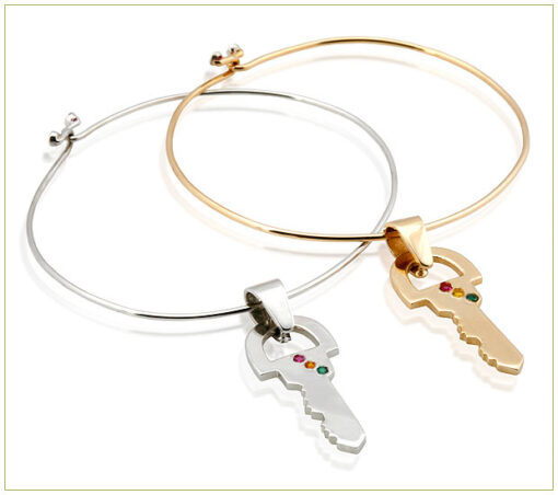 Bangle Bracelet with Stones