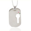 Large Dog Tag with Key Cut-out on Beaded Chain - Image 2