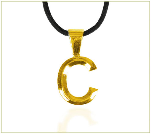 Initial Charm on Black Silk Cord - Image 2