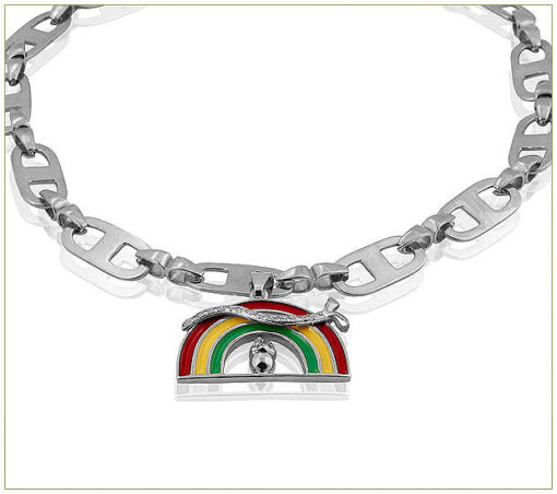 D-link Collar with Rainbow Charm and Diamonds - Image 2