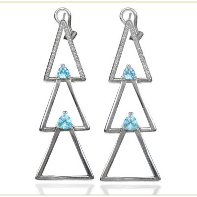 Triple triangle drop earring