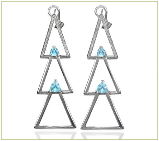 Triple triangle drop earring