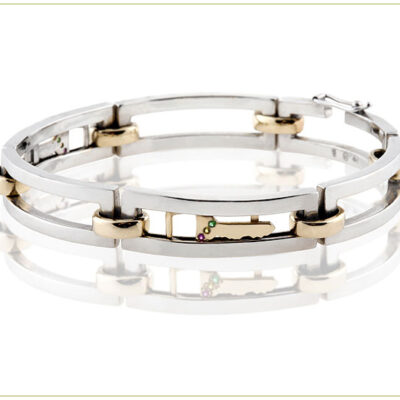 2-Tone Gold Floating Key Bracelet