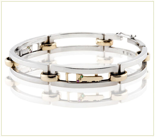 2-Tone Gold Floating Key Bracelet